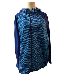 Nike  therma-fit hoodie full zip up jacket embroidered swoosh logo size XL blue